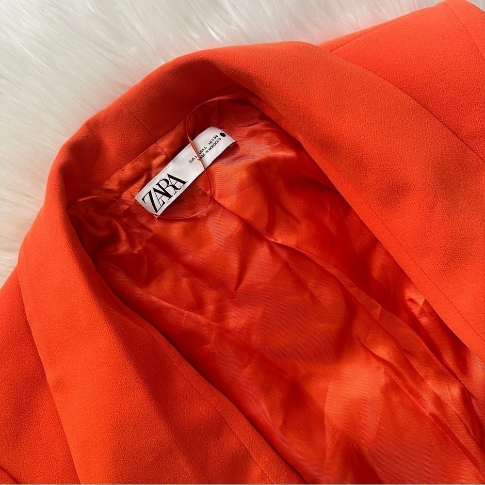 Zara Orange Belted Tuxedo Blazer & Pants Set – Blazer L / Pants XL - Picture 14 of 15